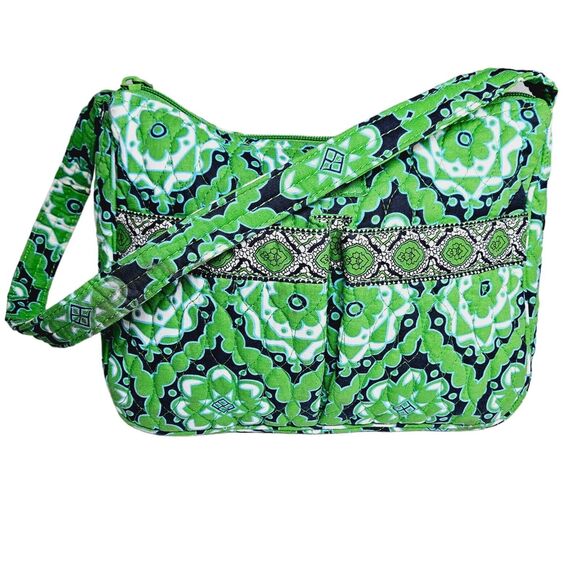 Liz & Co Quilted Green Purse Bohemian Bag Grannycore Beach Mandala Washable - Picture 10 of 16